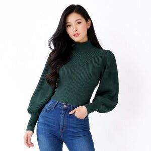 Rachel Zoe Vintage Inspired Ribbed Mixed Knit Sweater